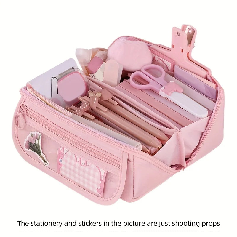 Large Capacity Pencil Case Durable Versatile Tabletop Storage Box
