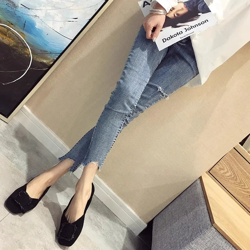 Flat shoes for women 2025 Spring and Autumn new spring Autumn black light mouth women's work outdoor plus size 41 42 43 loafers Zpaxo