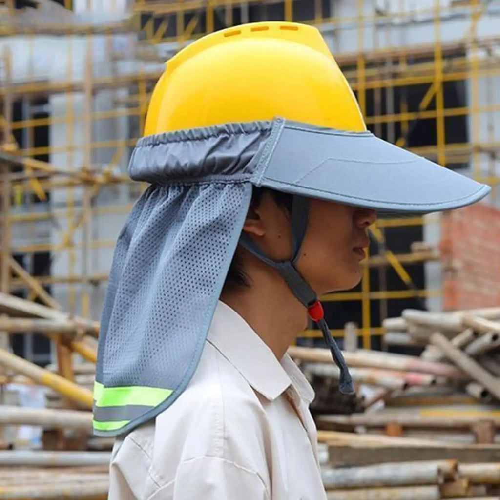 Hard Hat Sun Shade & Neck Shield with Reflective Stripe Helmet Sun Shade Zpaxo