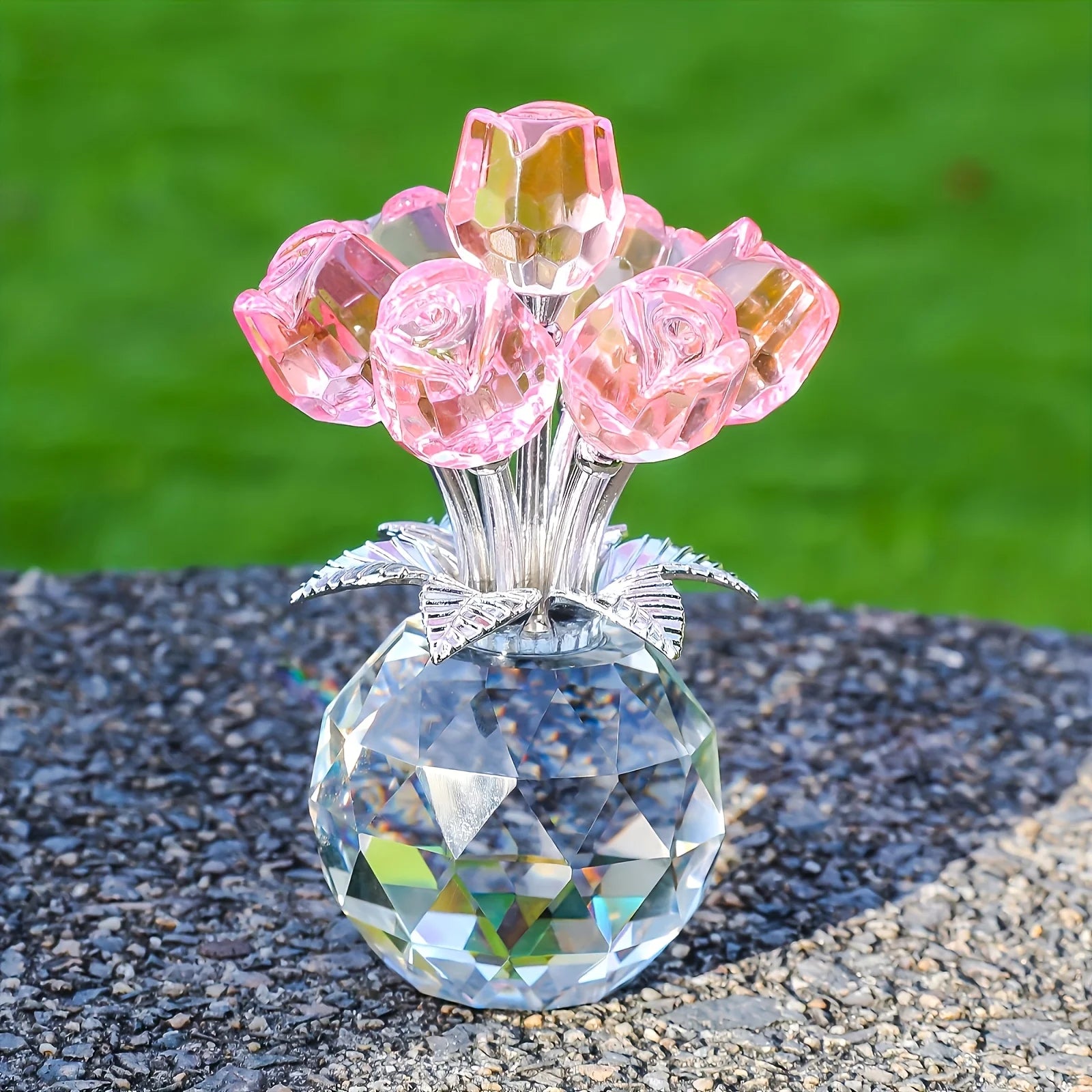 Colourful Rose Bouquet Anniversary Mother's Day Valentine's Crystal