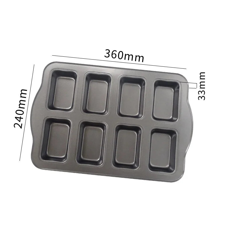 8 Mold Baking Tray Mini Loaf Pans Toast Muffing Non Stick Pan Oven Zpaxo C