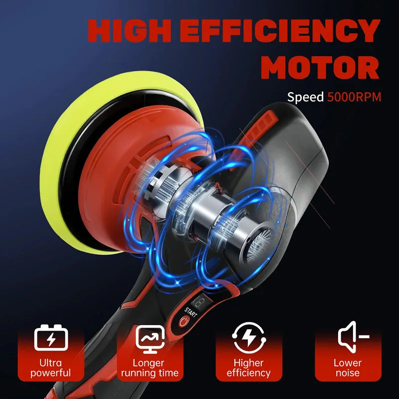 Fit Milwaukee 18V Battery Cordless Car Polisher 8 Gears Electric Auto