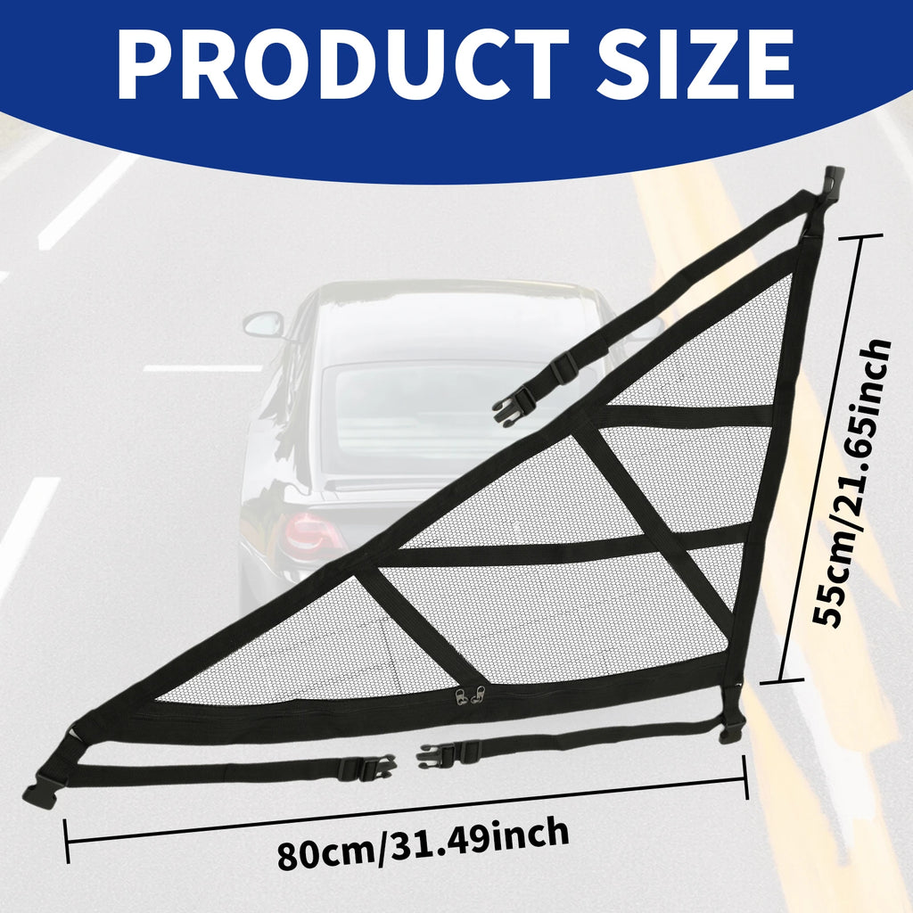 Triangular Ceiling Storage Net Double-Layer Mesh Net Anti-Fall SUV Roof Organizer Adjustable Car Interior Cargo Storage Bag 2024 Zpaxo black 1pc