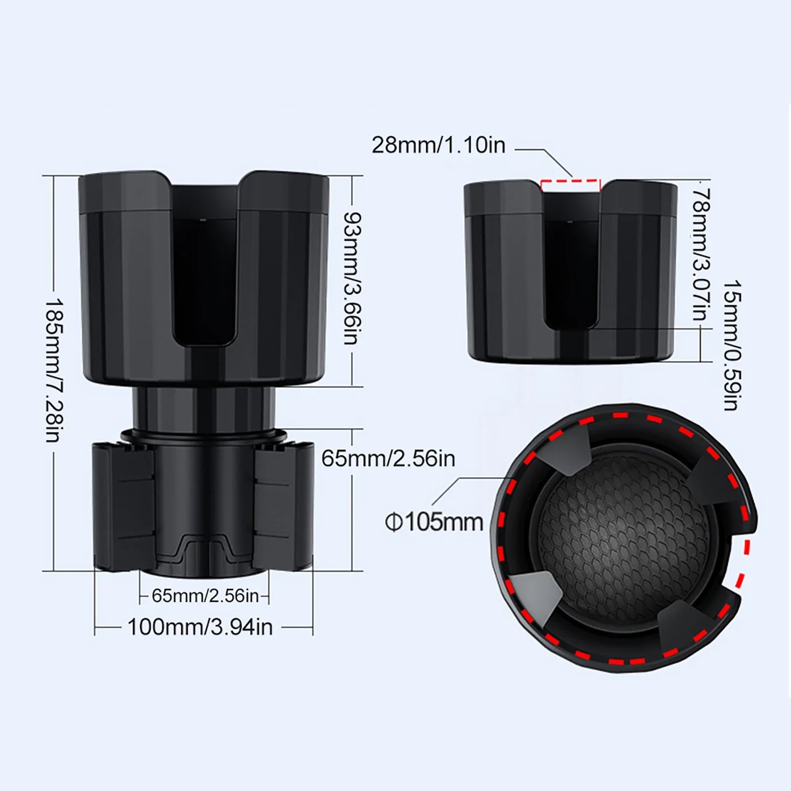 Car Cup Holder Expander Adjustable Base Beverage Bottle Anti-slip Zpaxo