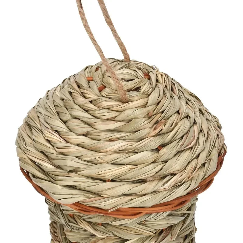 Hand-Woven Straw Bird Nest House – Outdoor Hanging Birdhouse
