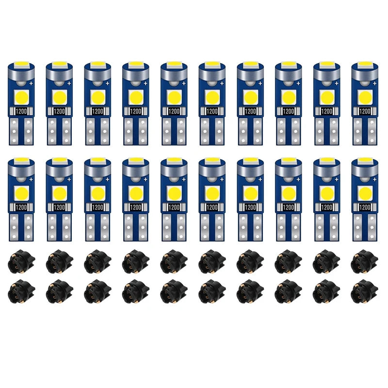 20-Pack T5 Canbus LED Bulbs – 12V Dashboard & Interior Lights