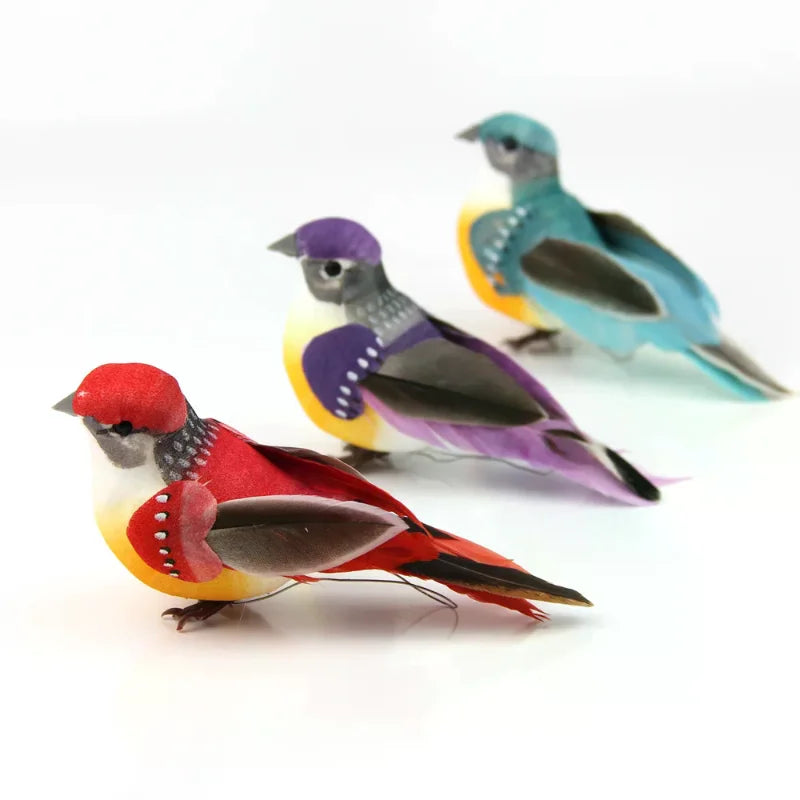 Wedding decor venue ornament Mini fake birds artificial feathe foam doves Zpaxo