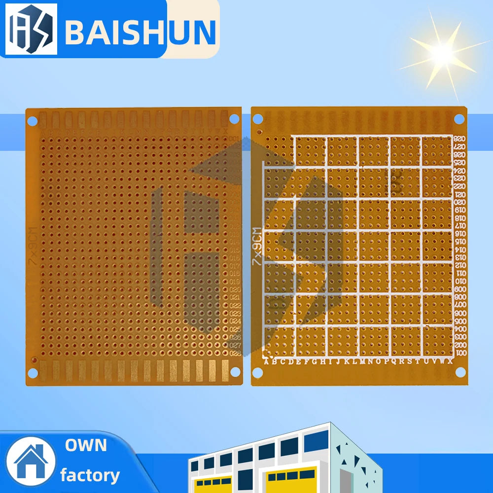 7x9cm 2 8x3 5 Single-sided FR-1 Prototype Board Yellow Bakelite PCB Zpaxo Default Title