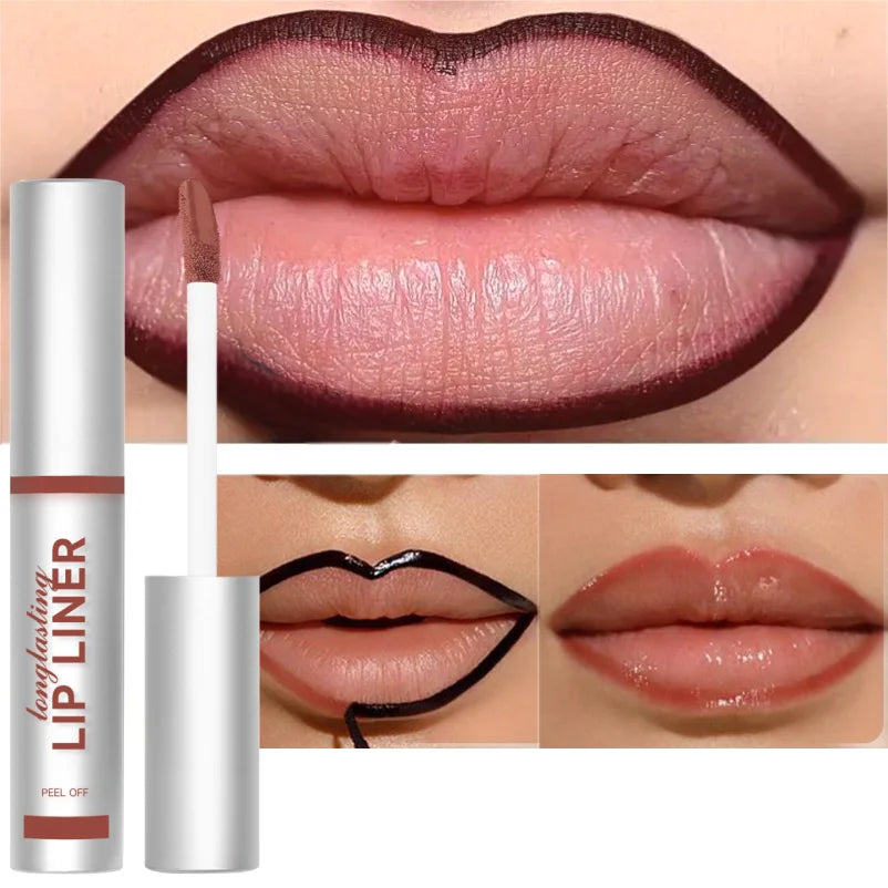 1PC Peel Off Lip Liner Matte Lip Tint Contour Tear-off Lip Stain-Applicator for All Skin Types, Create A Charming Makeup Zpaxo