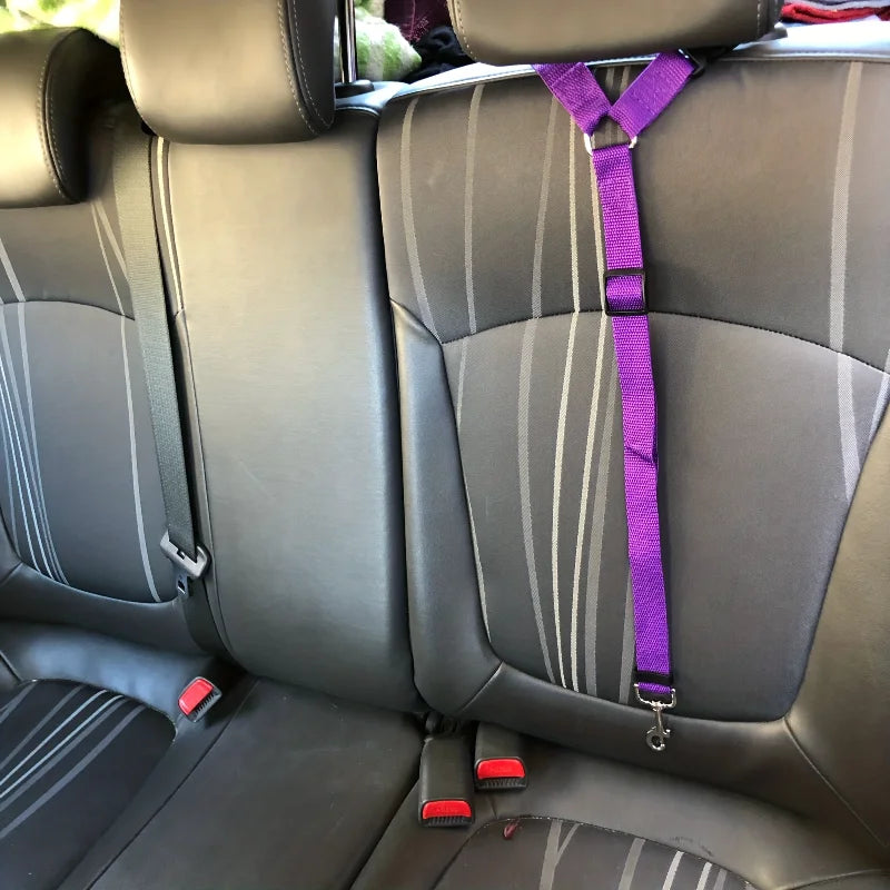 Pet Car Seat Belt Adjustable 2-in-1 Nylon Strap Rear Zpaxo