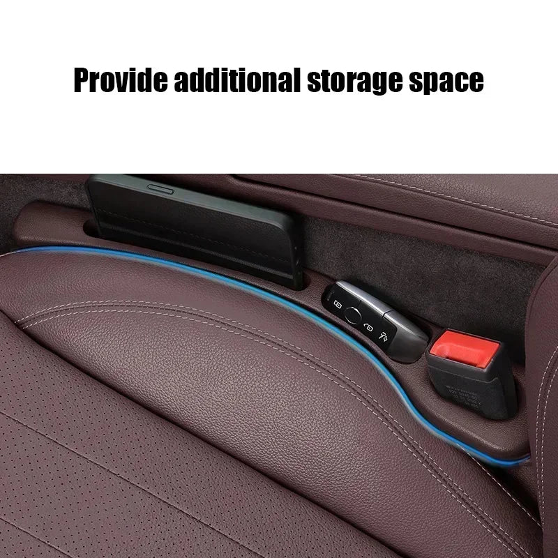 2Pcs Car Seat Gap Filler Organizer PU Waterproof Universal Car Seat Gap Anti-leak Stopper Strip 2Slot Seat Gap Storage Organizer Zpaxo