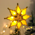 LED Gold Star Christmas Tree Topper – Battery-Powered Light