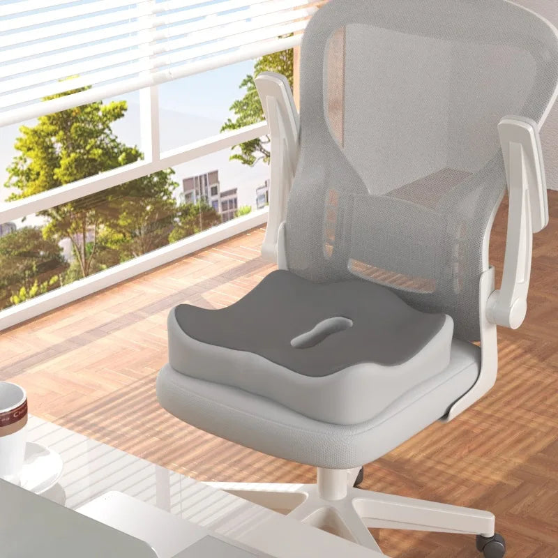 Memory Foam Seat Cushion – 3D Ergonomic Car & Office Support Ergonomic Seat Cushion Zpaxo light gray