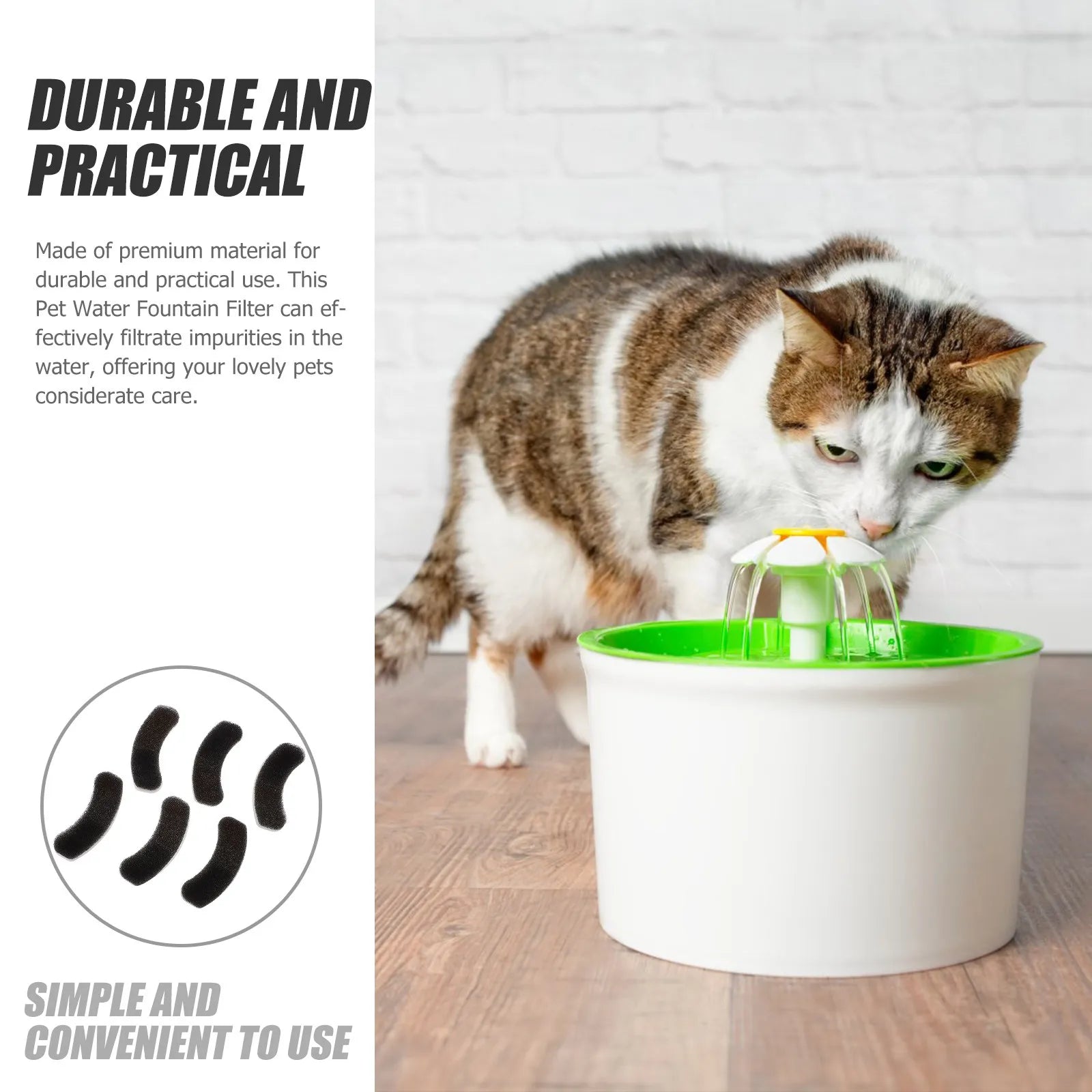 Pet Water Fountain Supplies Replacement Filters Fine Mesh Cotton Zpaxo