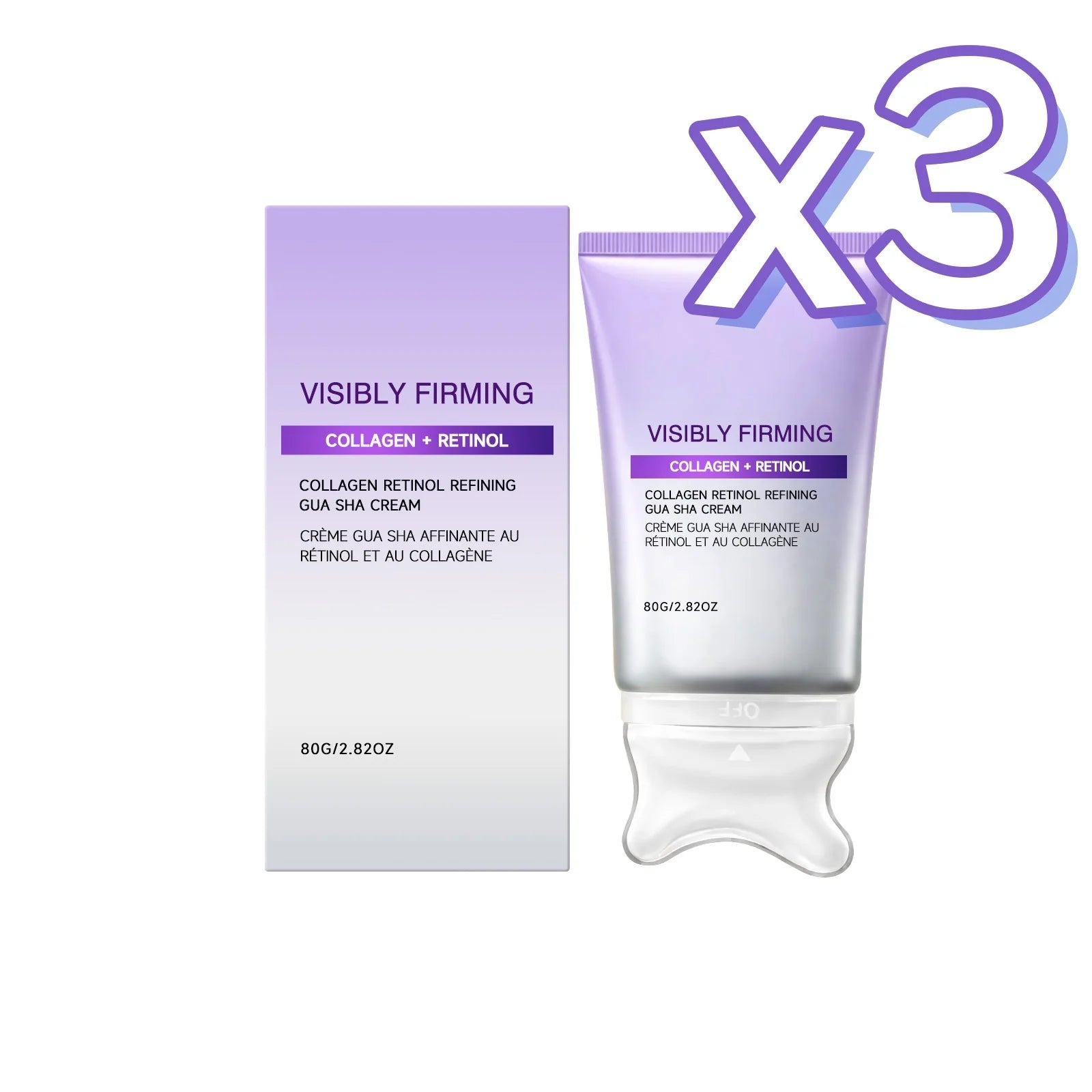 Retinol Collagen Gua Sha Lifting Face Cream 80g – Firms & Contours Lifting Face Cream Zpaxo 80g boxed x3