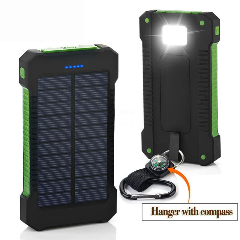 500000mAh Waterproof Outdoor Solar Power Bank Dual USB Travel Portable Solar Charger SOS Flashlight for iPhone Xiaomi Huawei Zpaxo
