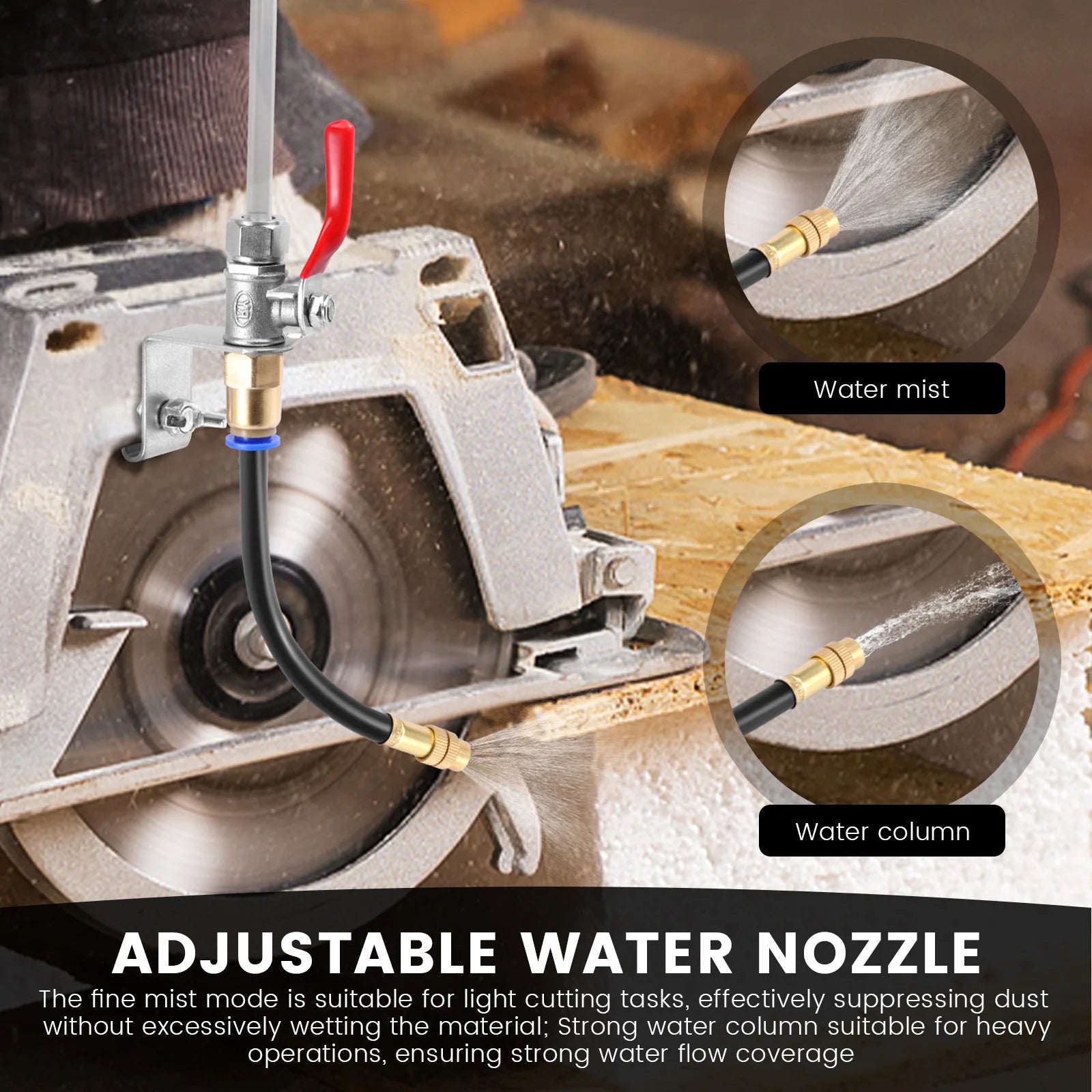 Dust Control Cutting Misting System with Universal Joint Water Nozzle Pipe Aluminum Spray System for Angle Grinder Sprinkler Zpaxo