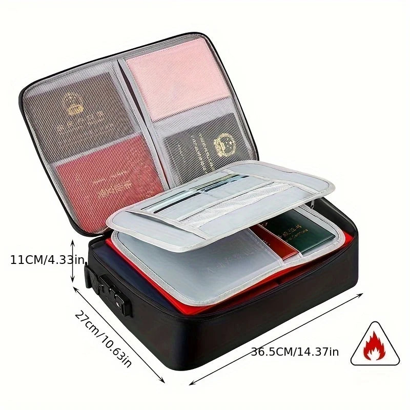 Document Organizer Bag Secure Locking ID Holder Travel Storage Box