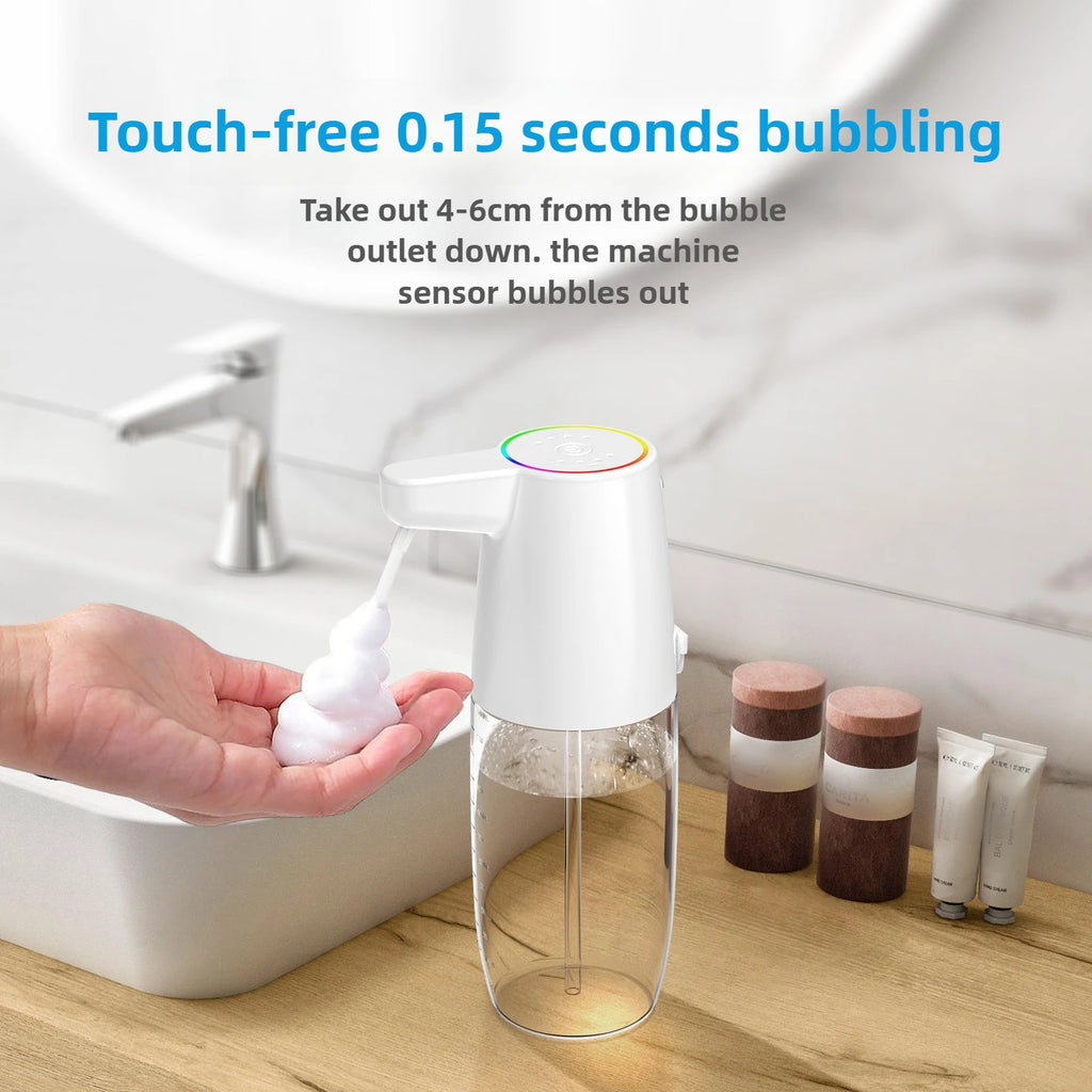 600ML Foam soap dispenser LED light infrared induction Hand washer automatic induction hand sanitizer machine soap dispenser Zpaxo