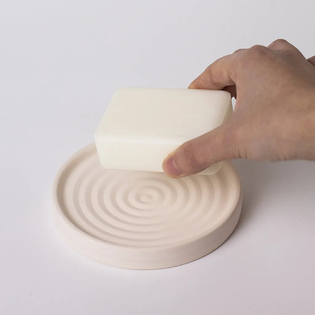 Round Diatomaceous Earth Soap Dish – Absorbent Bathroom Tray