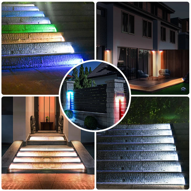 LED Solar Step Light Waterproof Outdoor Stair Warm RGB Deck IP67 Zpaxo