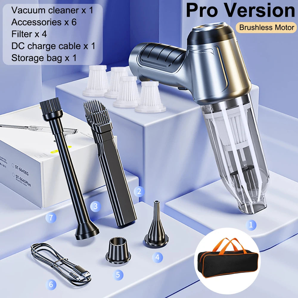 Car Vacuum Cleaner Wireless Duster Handheld Pump Home Portable Zpaxo Pro 4Filter Bag