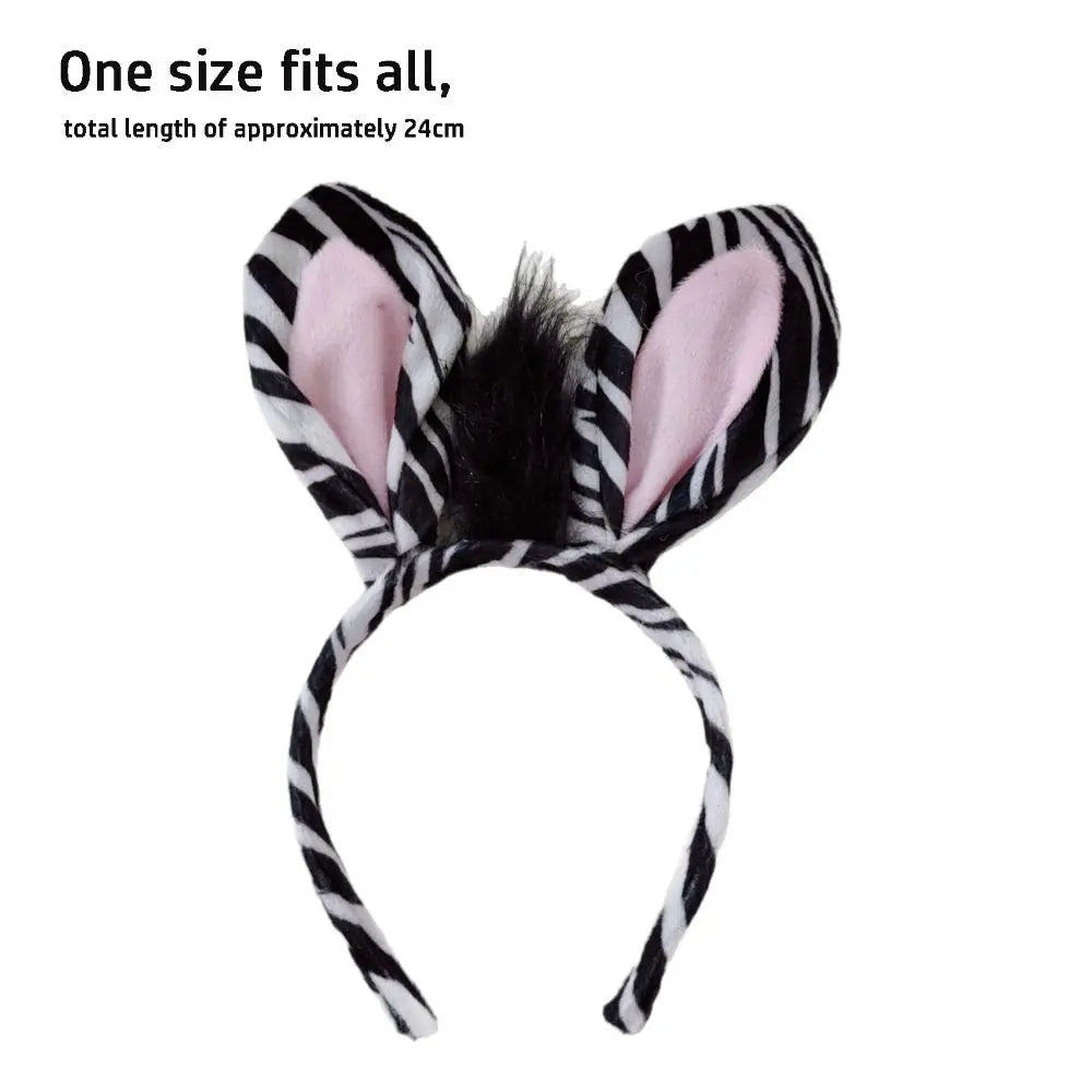 Cute Zebra Headband Set Funny Unique Animal Costume Props Performance Props Kids Wearable Kids Animal Headband Birthday Party Zpaxo