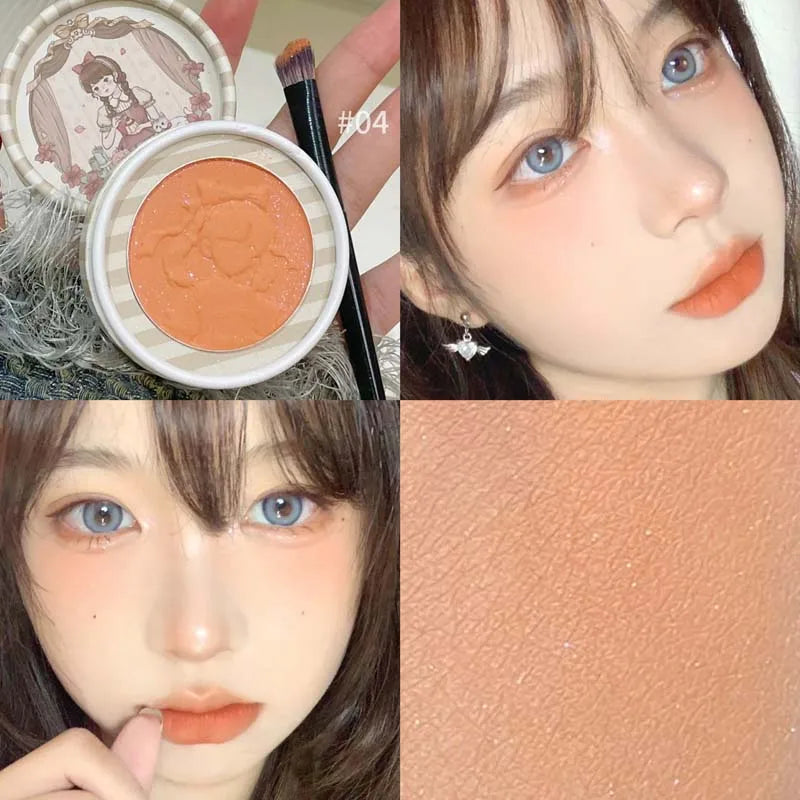 Monochrome Blush Palette Embossed Peach Milk Pink Cream Natural Cheek Zpaxo 04