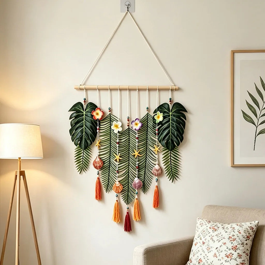 Boho Leaf Wall Tapestry – Hand Woven Forest Style Decor Wall Tapestry Zpaxo