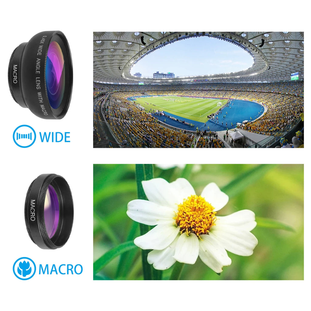APL-0 45WM Phone Lens 0 45X Wide Angle 12 5X Macro HD Camera Lenses