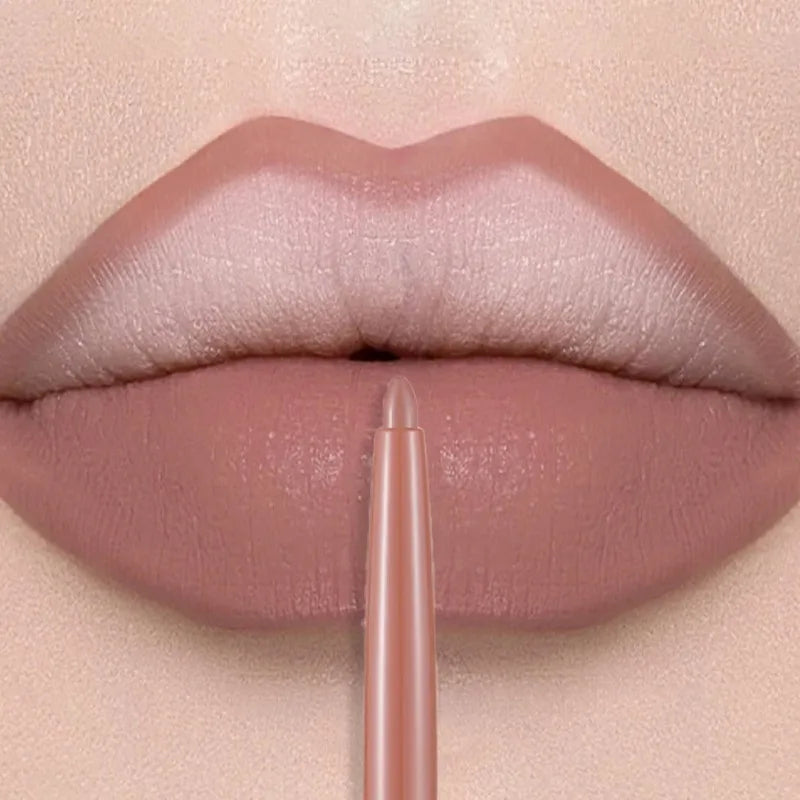 12 Colors Lip Liner Lipstick Pen Long-Lasting Waterproof Sweatproof Lip Contouring Pen Matte Velvet Non-fading Color Lips Makeup Zpaxo 01