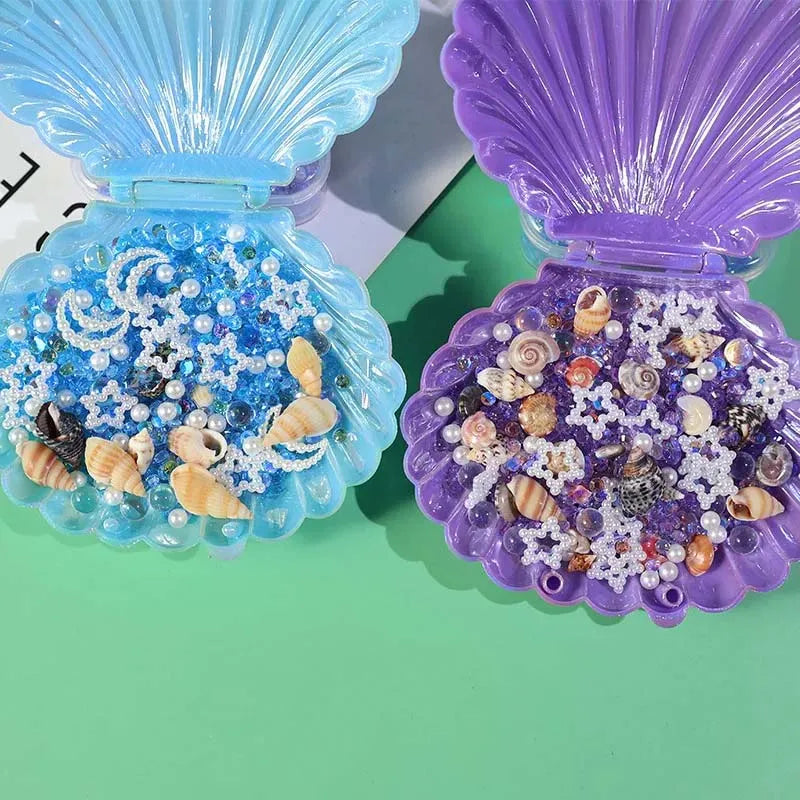 1Box Ocean Style Epoxy Resin Filling DIY Star Moon Conch Shaped Crystal Epoxy Resin Filling Nail Glitter Decorations Zpaxo