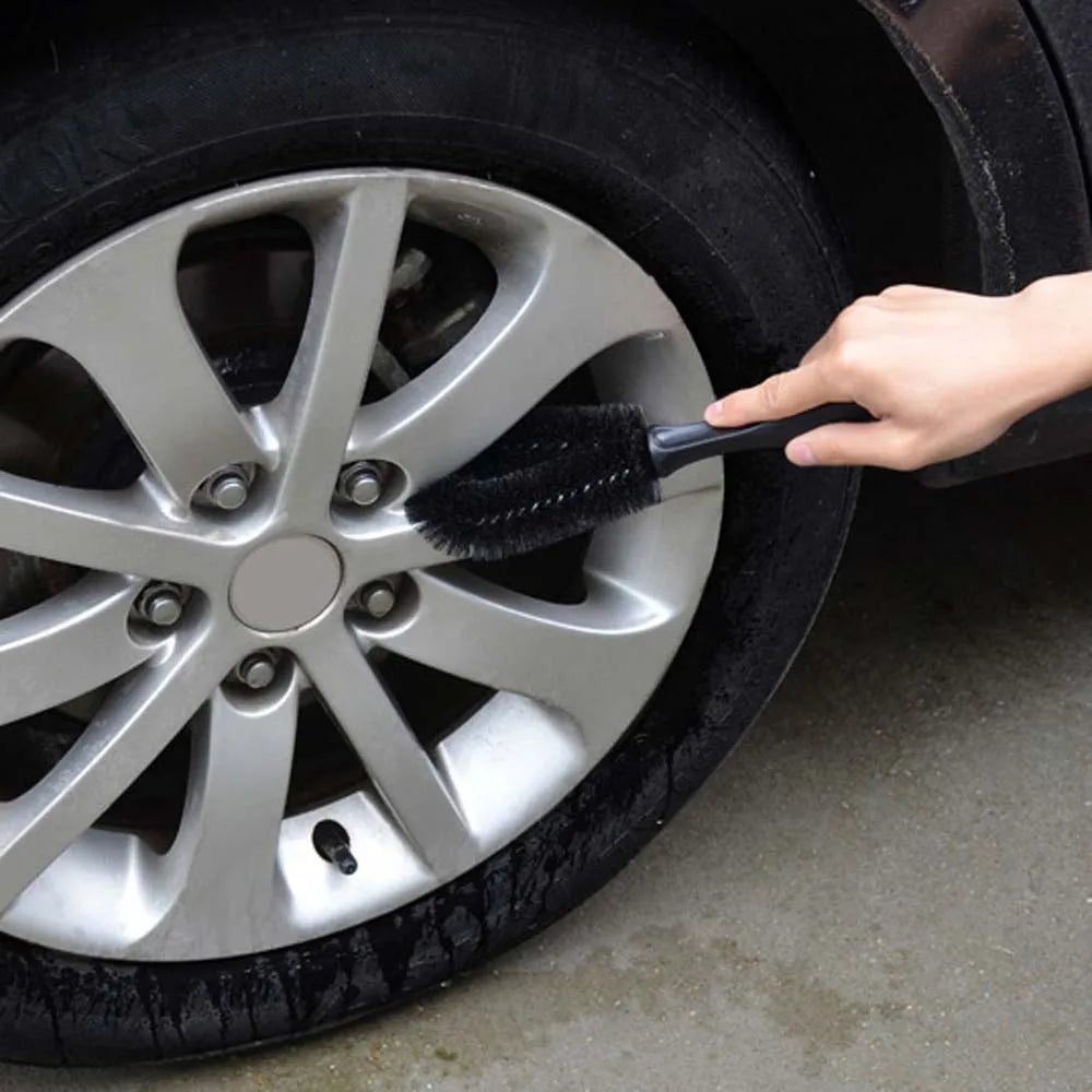 Soft Brush Washing Tools Car Accessories with Handle Detailing Cleaning Brush Rim Scrub Brush Car Wheel Brush Tire Cleaner Zpaxo