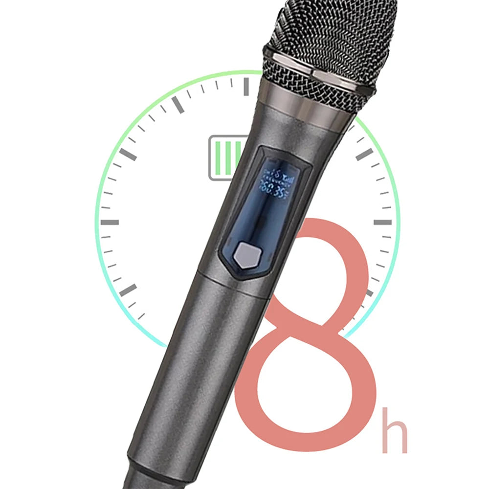 Wireless Microphone 2 Channels UHF Professional Handheld Mic Micphone