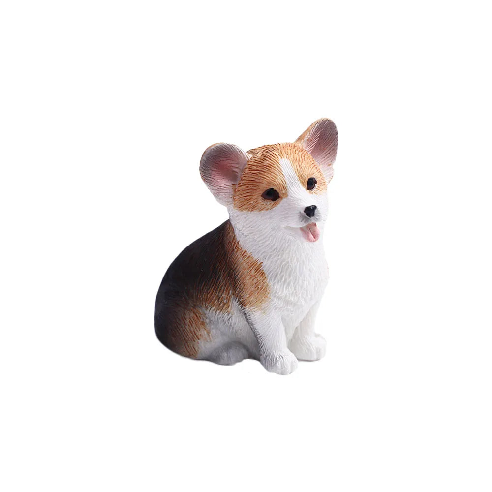Auto Decoration Dog Doll Children's Resin Figures Mini Animal Car Zpaxo black 5