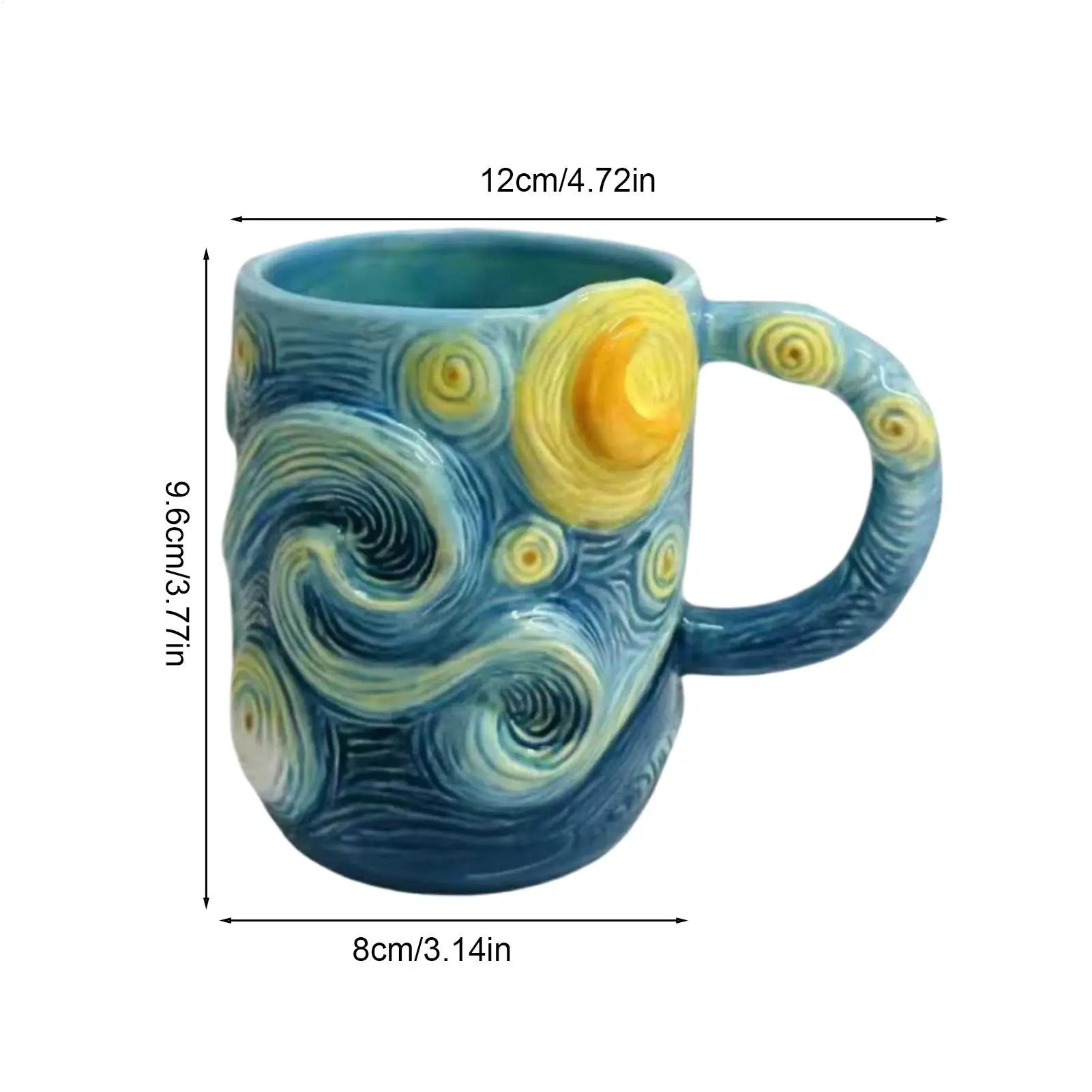 Coffee Mug 13-Ounce Dishwasher Drinkware Famous Painting Mugs for Milk Cocoa Wine Juice Beer Kitchen Cafe Restaurant Home Zpaxo