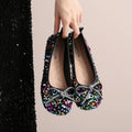 2026 Women Bling Flats Shoes Casual Walking Spring Round Toe Bowtie