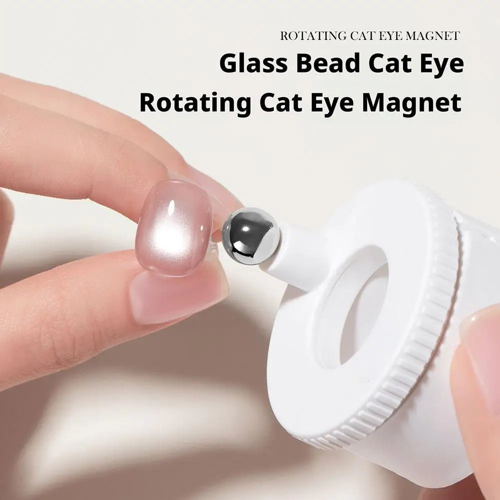 360° Rotating Cat Eye Nail Magnet Tool | Glass Bead & Wide Light Nail Art Magnet Tool Zpaxo