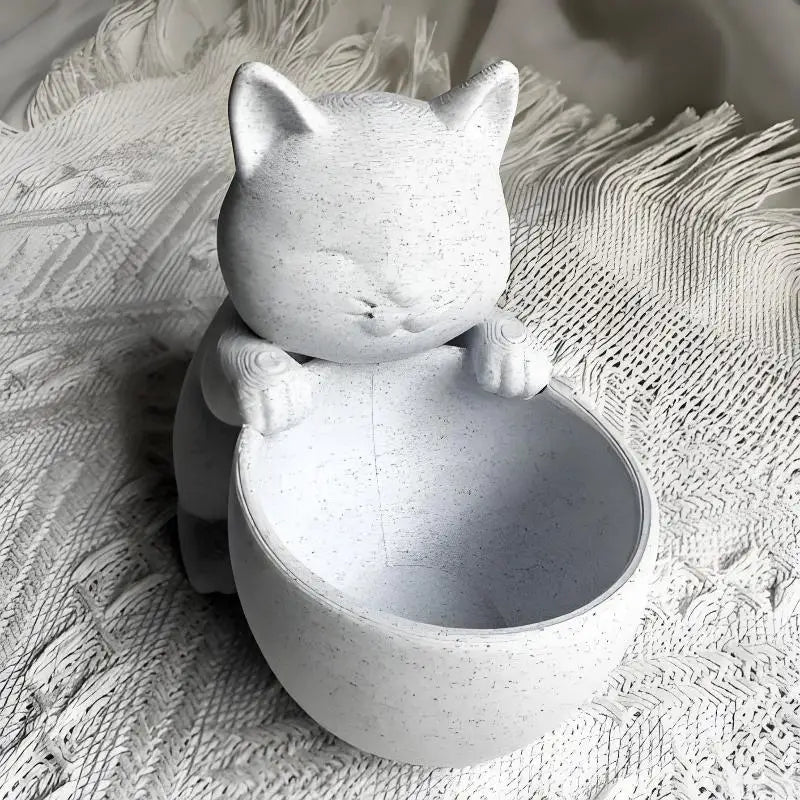 Cat-Shaped Pot With Drainage Holes Uniquely Designed For Succulents Small Flowers And Cacti Bedroom Offices Desktop Ornament Zpaxo A5