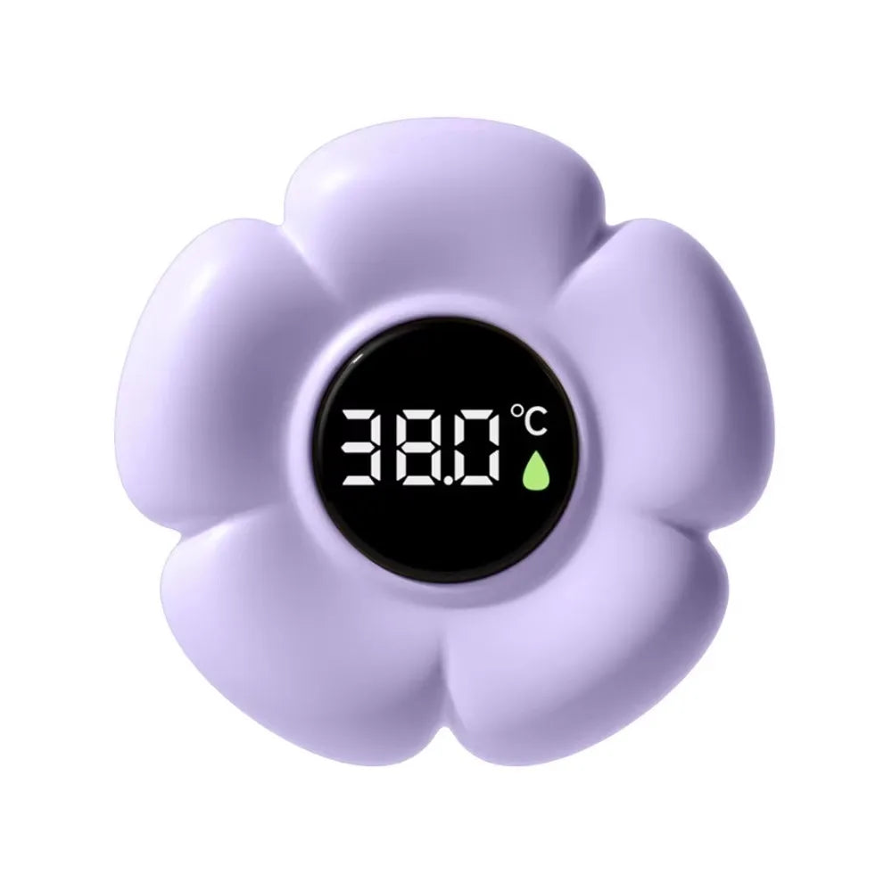 Waterproof Baby Bath Thermometer Flower Shaped Three-color Reminder Zpaxo Purple
