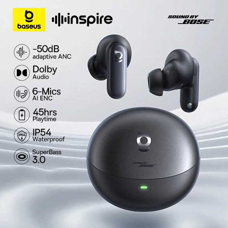 Baseus Inspire XP1 50dB Adaptive ANC Wireless Earbuds Bluetooth 6 1