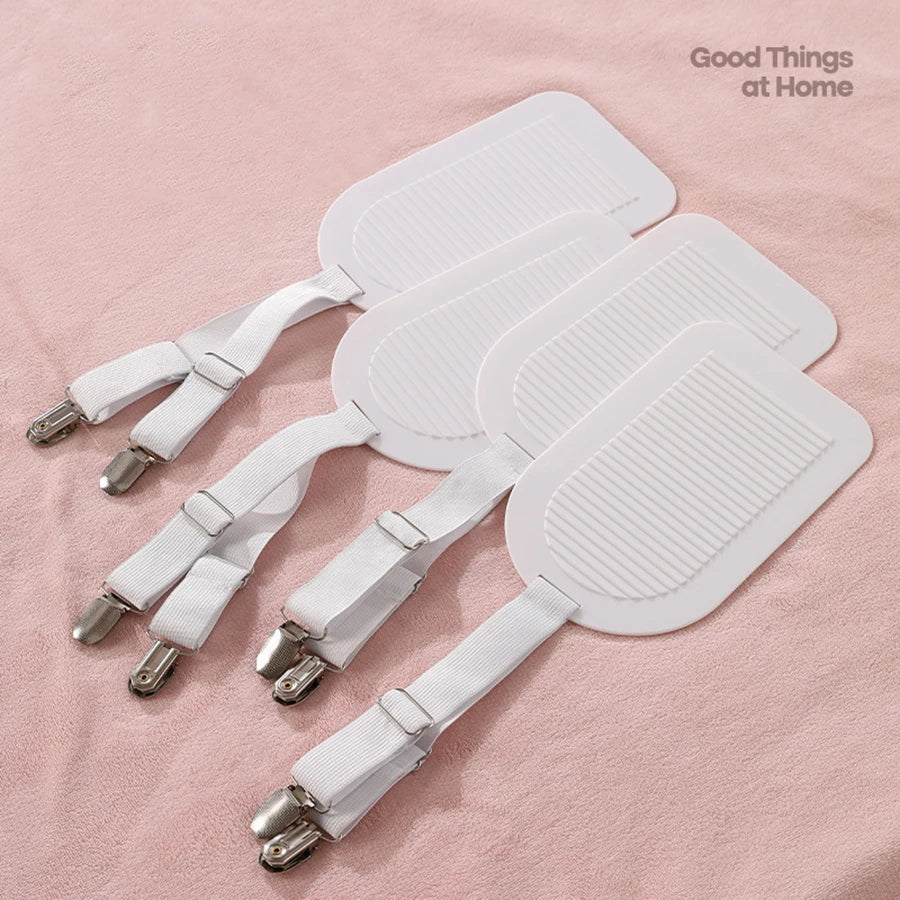 4pcs Bed Sheet Clips Adjustable Bed Sheet Holder Straps Set of 4 Elastic Fitted Bedding Clips Fasteners for Home Hotel Zpaxo 4pcs