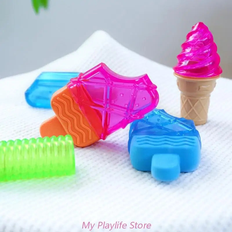 Summer Water Injection Frozen Toy Dog Chew Toy Squeak Teether Ice Lolly Popsicles Shape Dog Sound Toy Chew Toy TPR Teether Zpaxo