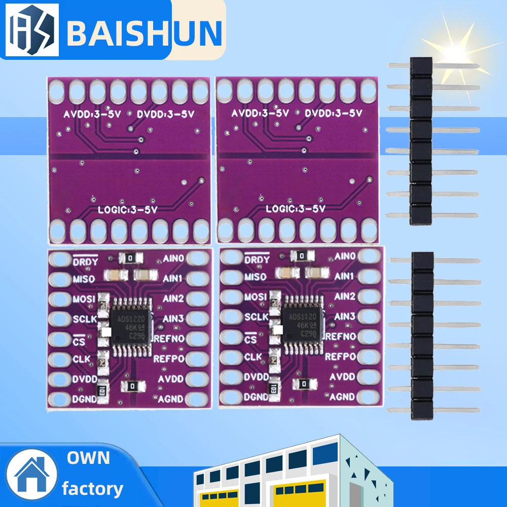 ADS1220 ADS1120 ADC 24 Bit 16 Bit Converter Module I2C Low Power 24 Bit Analog-to-Digital Converter for Arduino Zpaxo