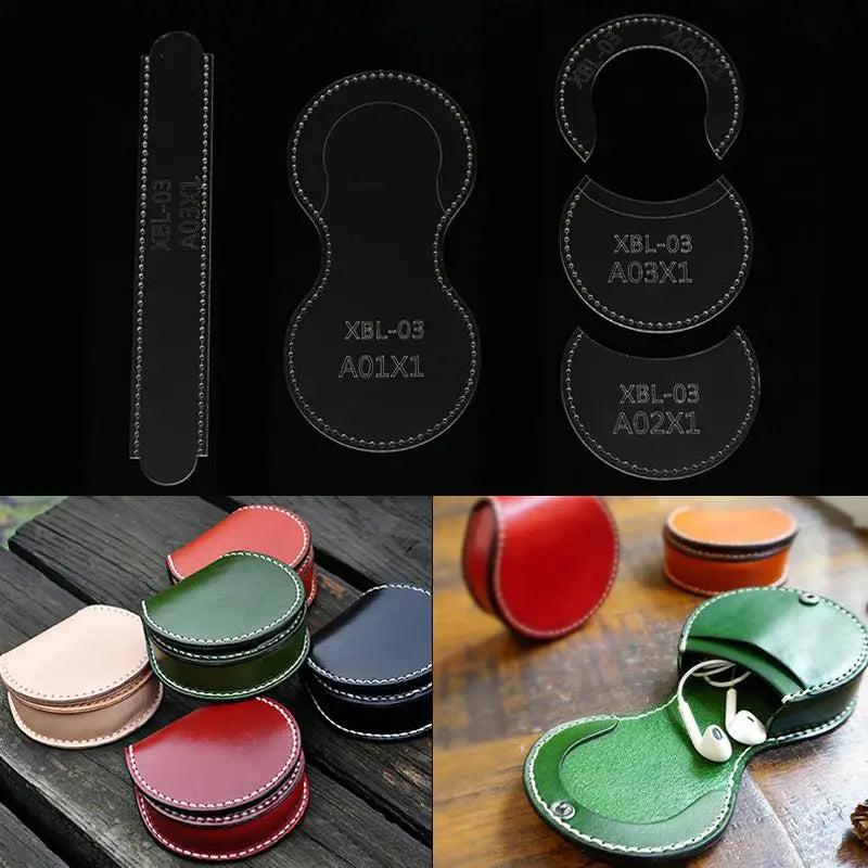Leather Craft Coin Purse Acrylic Template DIY Sewing Tool Durable Zpaxo