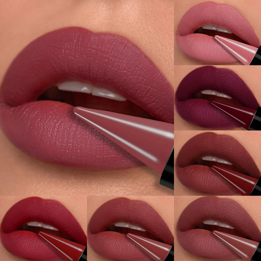 15-Colors Sexy Red Lipstick Pen Waterproof Matte Contour Tint Long