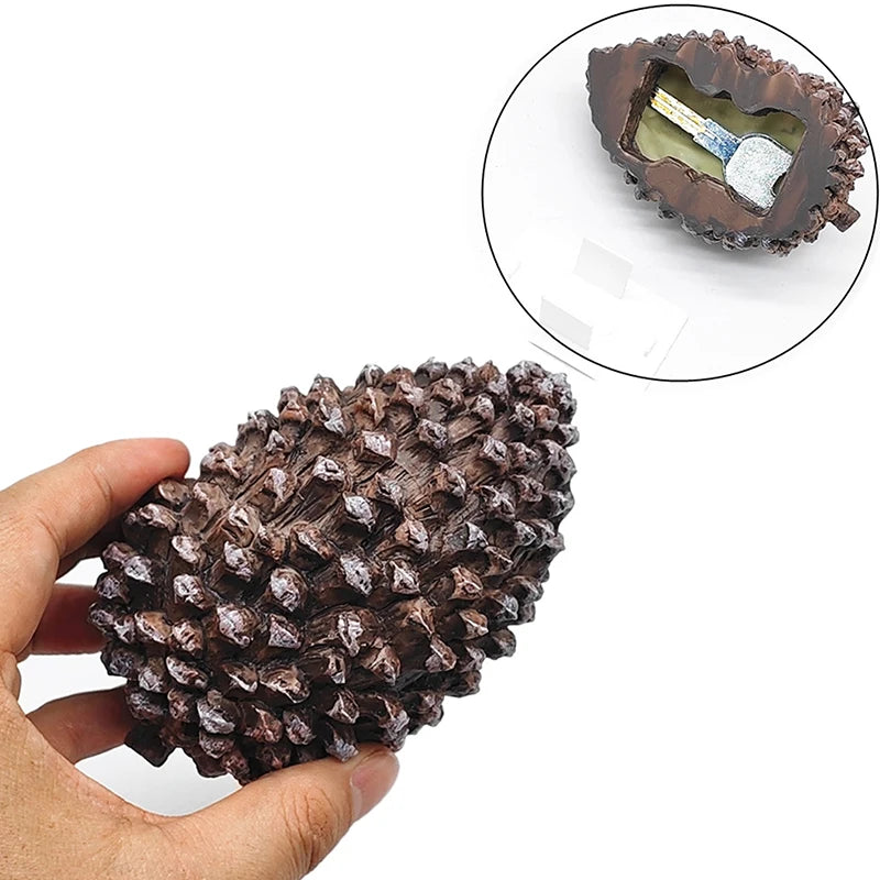 Outdoor Pinecone Spare Garden Key Box Rock Hidden Hide Stone Security
