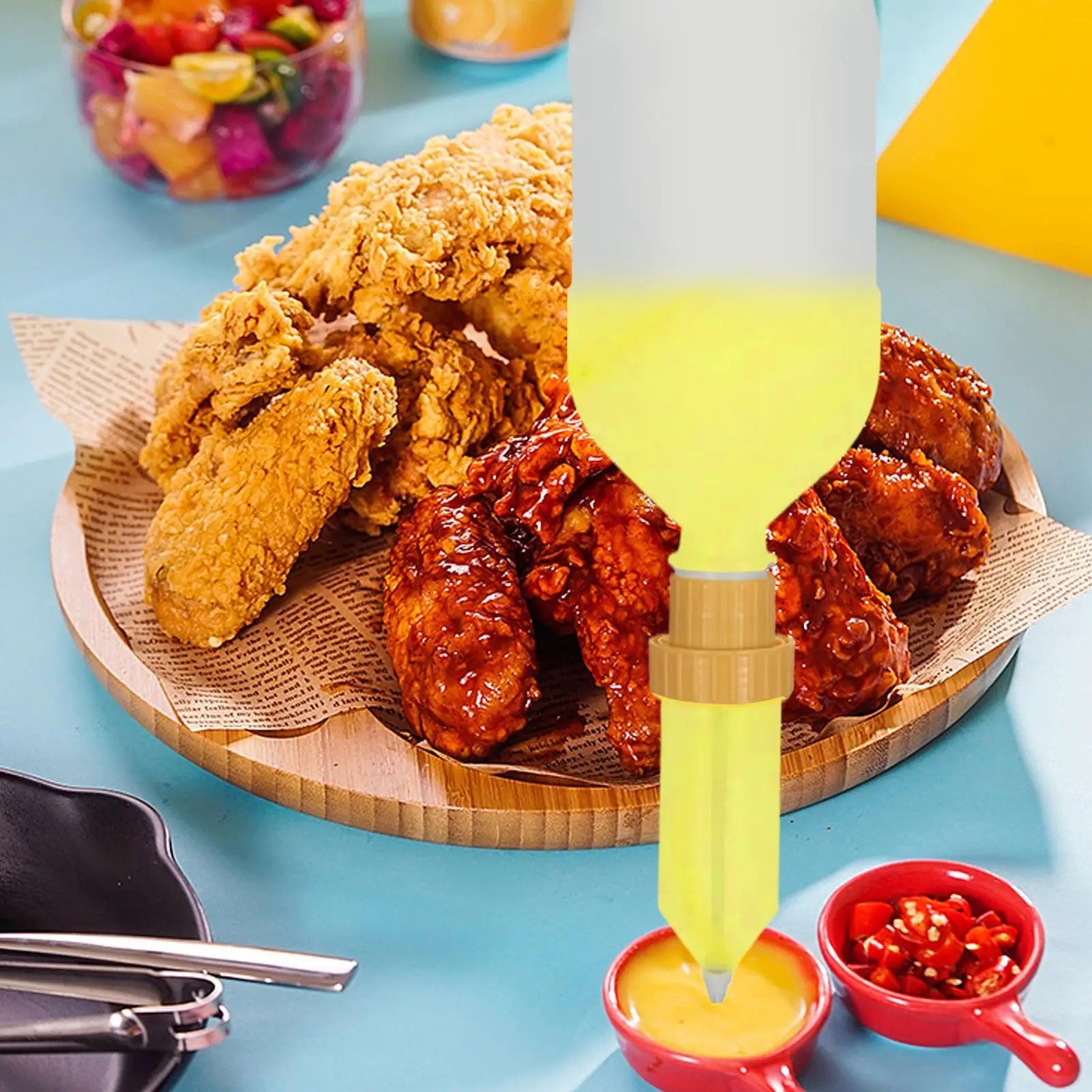Sauce Bottle Squeezy Condiment Bottles 2.5L Large Capacity Hangable Seasoning Container for Ketchup Mayonnaise Red Sauce Jam Zpaxo