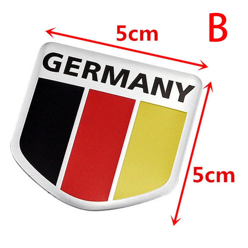 CM3D Aluminium Auto Car Emblem Germany German Flag Logo Grille Badge Zpaxo B