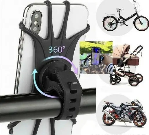 360 Rotate Bicycle Mobile Phone Holder Rotating Silicone Bicycle Cell phone Holder Motorcycle Handlebar Holder For 4.0-6.0 Inch Zpaxo
